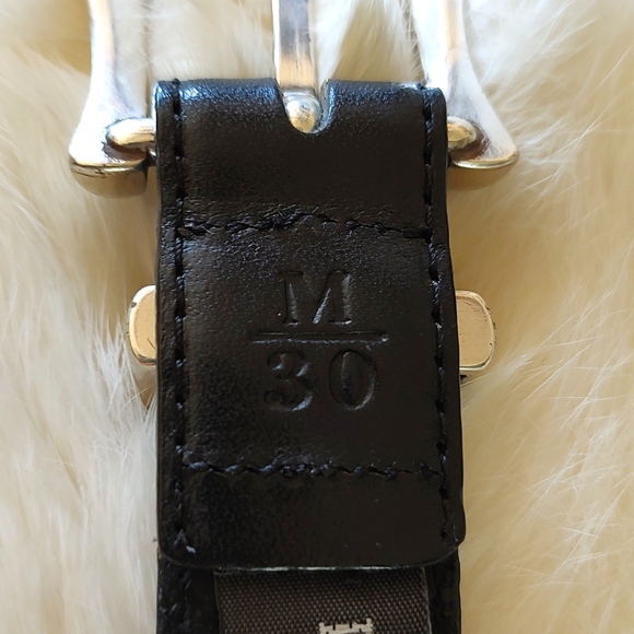 Brighton Leather Silver-tone Beaded Black Floral Belt SZ: 6/8 main image 11